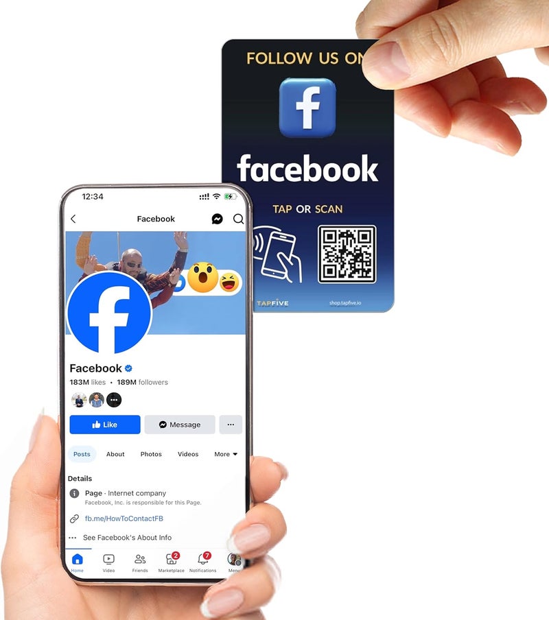 tapSnap TapFive Google Review Tap Cards + Follow Us on Instagram & Facebook - 7-Pack Social Pack - Tap for Instant Reviews & Followers - All Phones Compatible - Reusable NFC & QR - Image 4